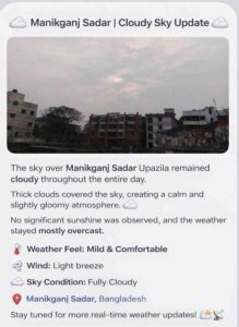 মানিকগঞ্জ সদরের আকাশের অবস্থা